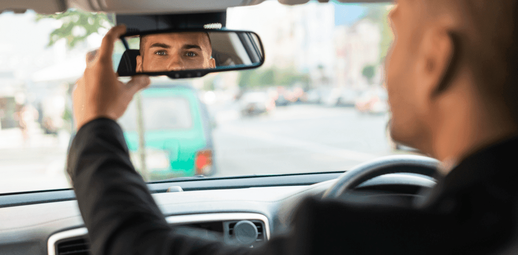 Check car mirrors and lights