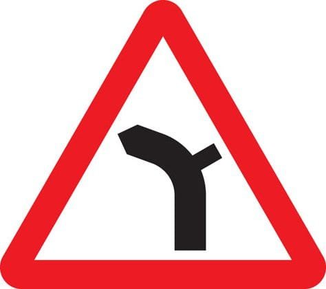Junction on right bend sign