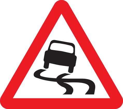 Warning road sign UK