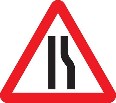 Warning road sign UK