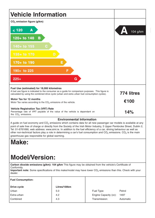 CO2 car label