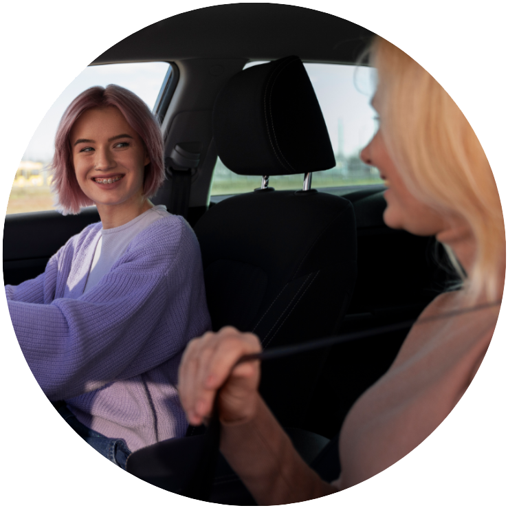 Female driving instructor